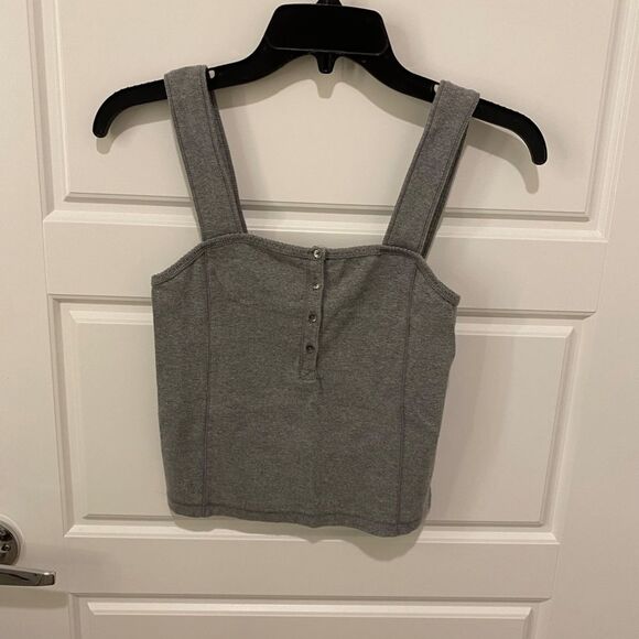 Abercrombie & Fitch CropTank Top. Gray. Medium. Streetwear. Cute. Chic. Comfy - Picture 2 of 7